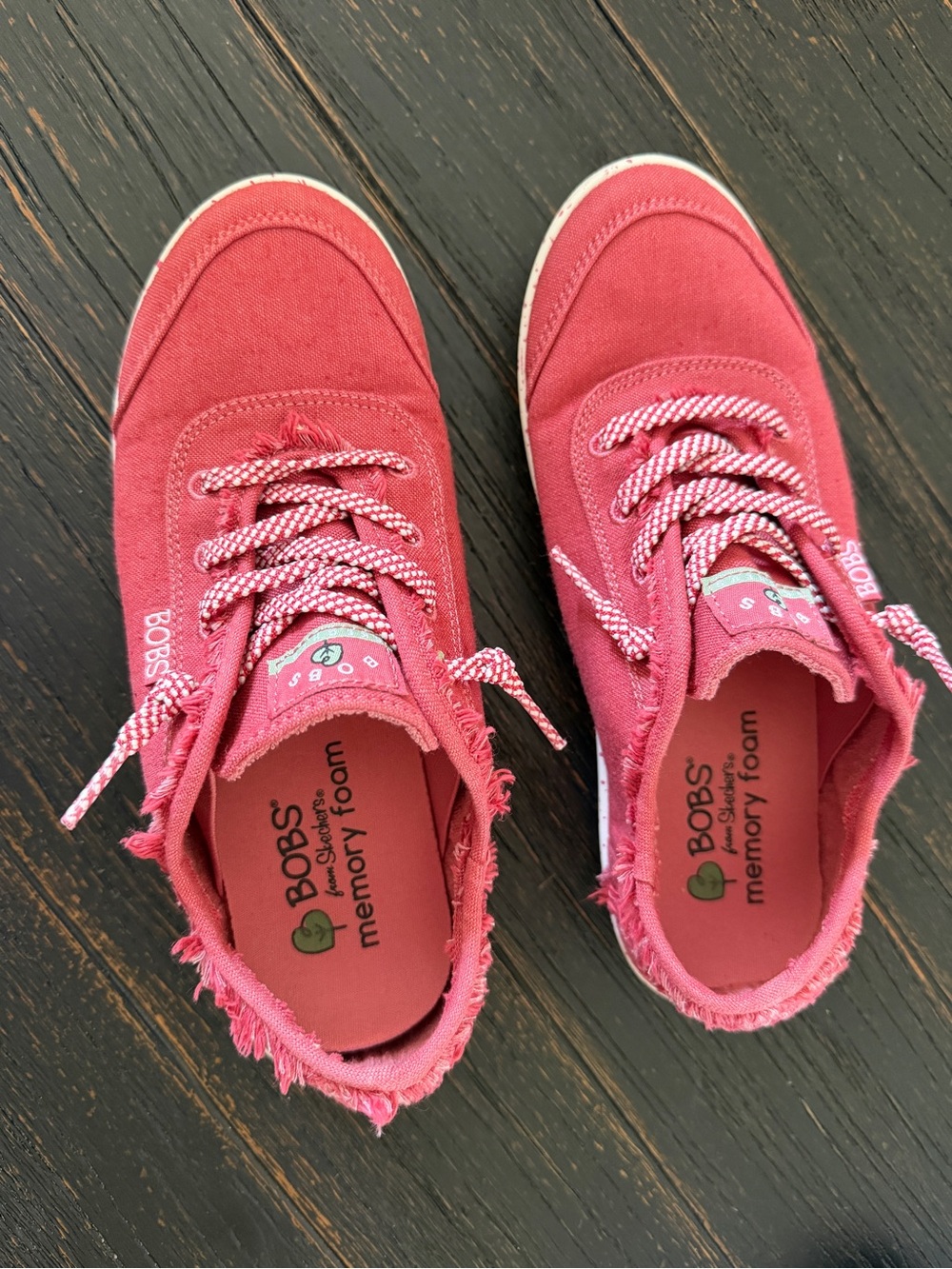 Skechers BOBS Kids Coral Canvas Memory Foam Sneakers